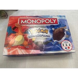 Pokemon Monopoly Kanto Edition Board Game USAopoly 6 Metal Tokens